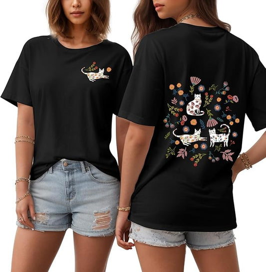 Graphic Tees T Shirts for Women - Cute Womens T-Shirts Cotton Tshirts Tops Teens Girls