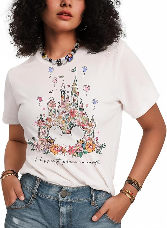 Graphic Tees T Shirts for Women - Cute Womens T-Shirts Cotton Tshirts Tops Teens Girls