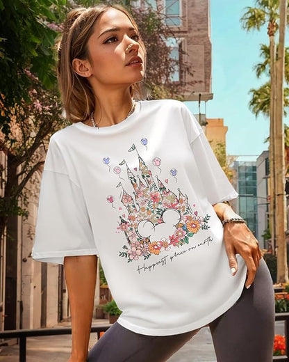 Graphic Tees T Shirts for Women - Cute Womens T-Shirts Cotton Tshirts Tops Teens Girls