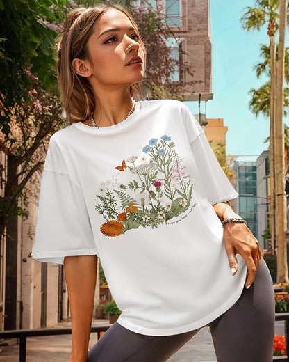 Graphic Tees T Shirts for Women - Cute Womens T-Shirts Cotton Tshirts Tops Teens Girls