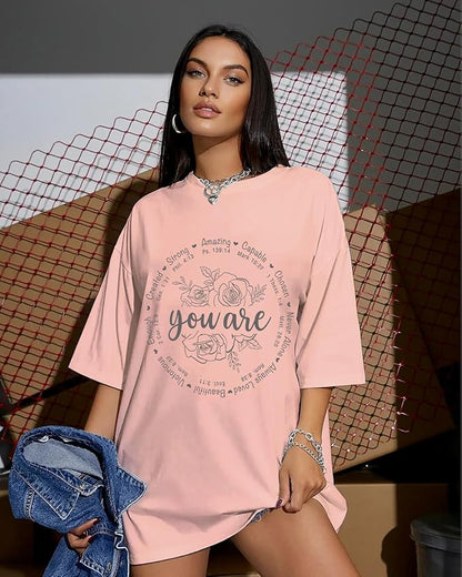 Oversized Tshirts for Women - T Shirt Graphic Tees Loose Crewneck Pattern Sleeve Cute Print Fashion Summer Tops