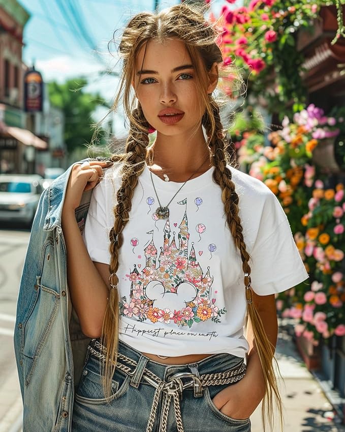 Graphic Tees T Shirts for Women - Cute Womens T-Shirts Cotton Tshirts Tops Teens Girls