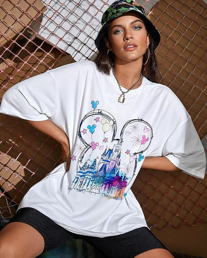 Oversized Tshirts for Women - T Shirt Graphic Tees Loose Crewneck Pattern Sleeve Cute Print Fashion Summer Tops