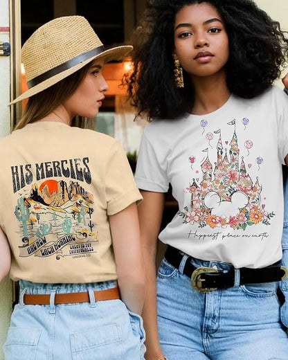 Graphic Tees T Shirts for Women - Cute Womens T-Shirts Cotton Tshirts Tops Teens Girls